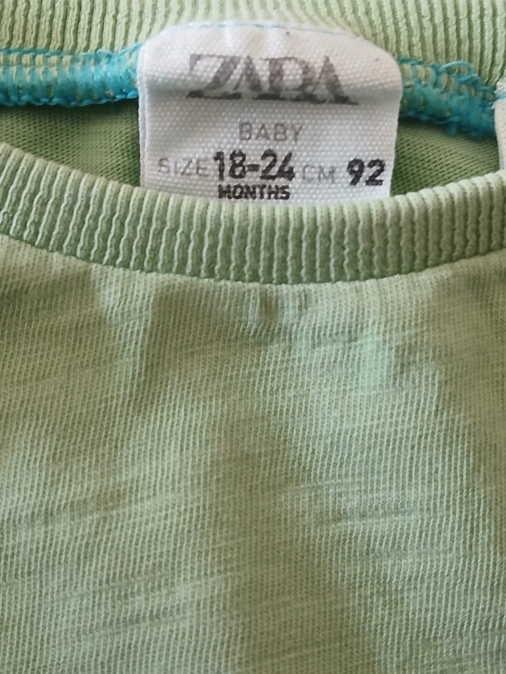 Zara Boy's Green Graphic Cotton Top 18-24 Months Long Sleeved - Picture 5 of 5